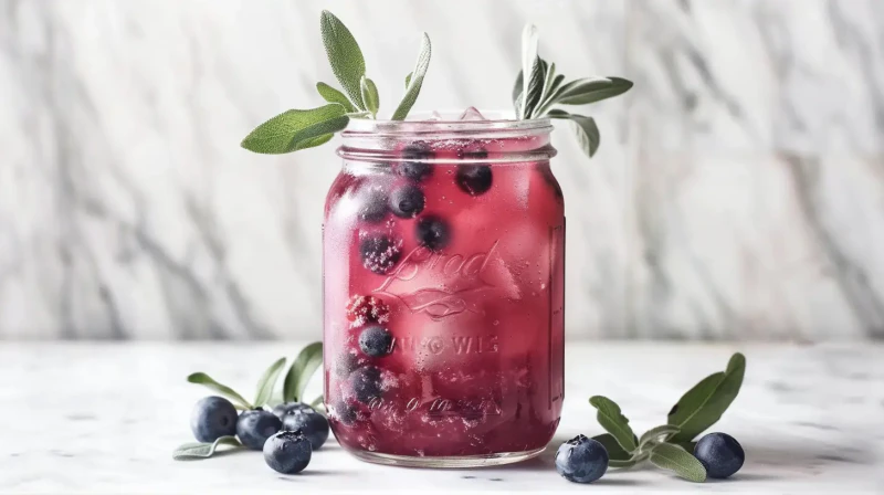 Spanguolių ir mėlynių punšas – Cranberry Blueberry Punch (kokteilio receptas)